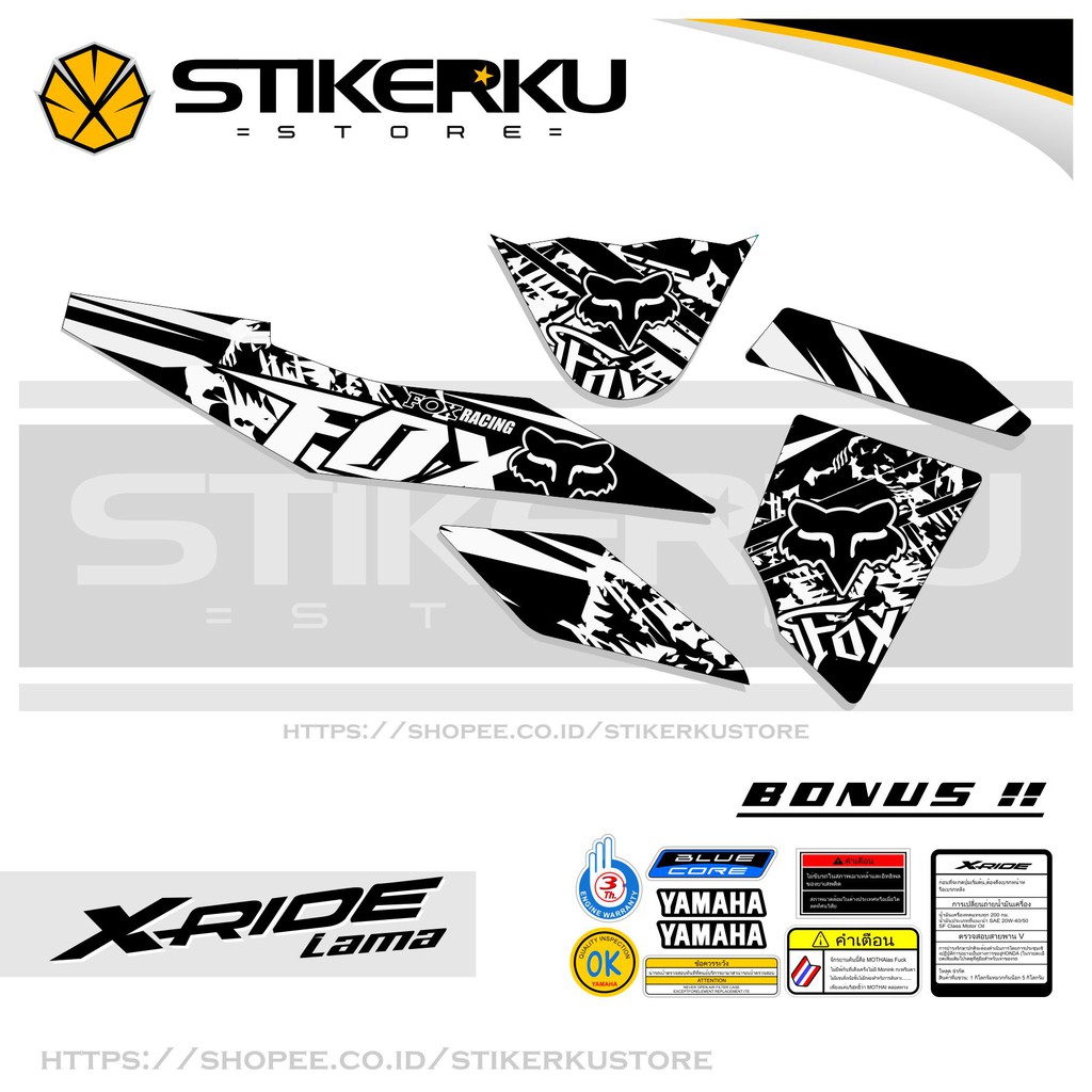 STRIPING XRIDE OLD / X RIDE 115 LAMA VARIASI STICKER / STIKER SKOTLET GRUNGE FOX / RODRACE PREMIUM