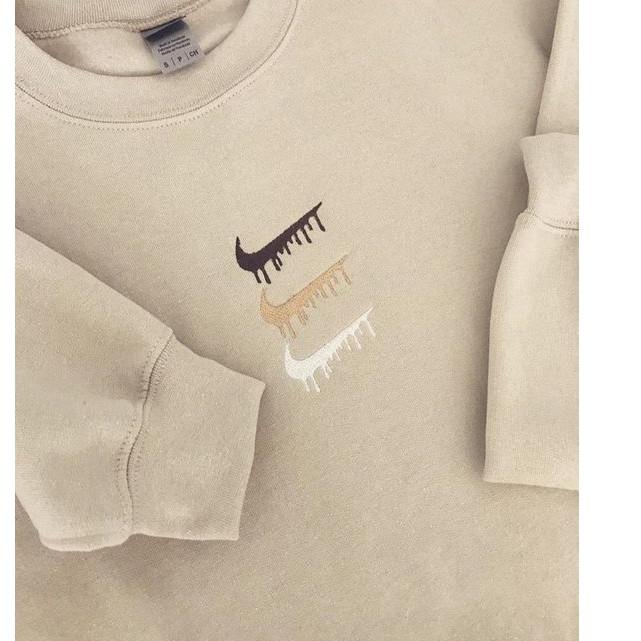 SWEATER NIKE / SWEATER UNISEX / NIKE VINTAGE  TRIPLE MELTED DRIP LOGO BORDIR SWEATER CREWNECK BAHAN 