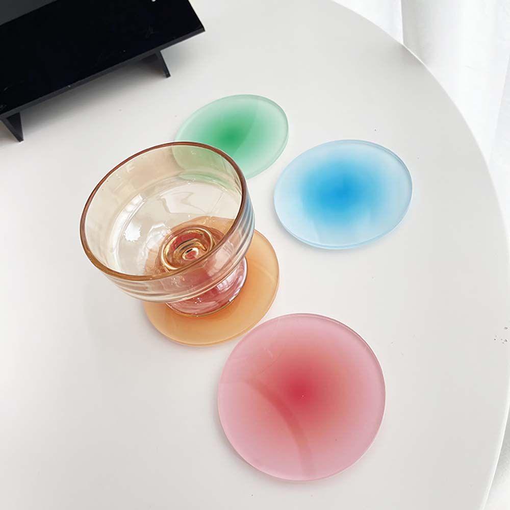 [Elegan] Mug Coaster Gradien Warna INS Peralatan Makan Cafe Desktop Decor Desk Cushion Home Placemat Table Mat