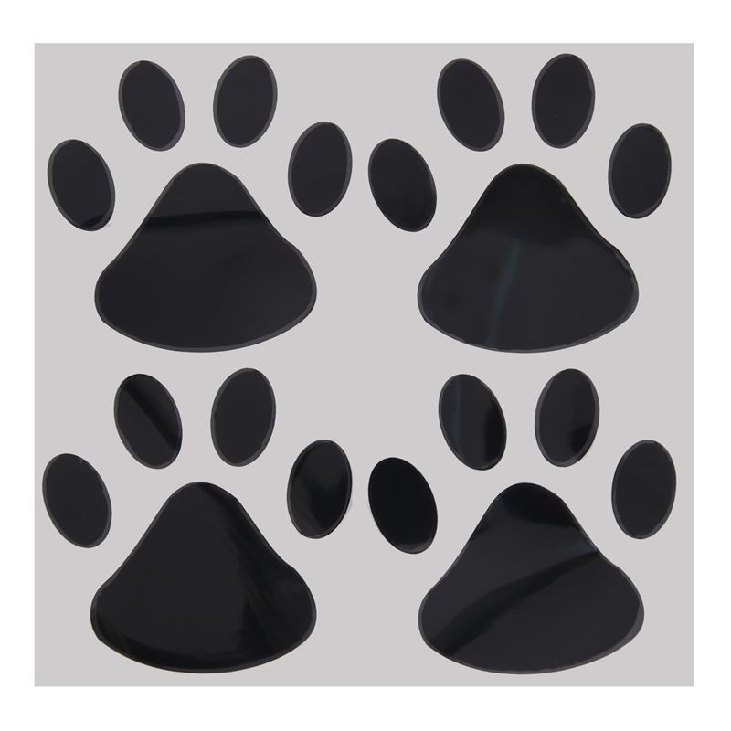 4pcs Stiker Motif Telapak Kaki Anjing Warna Hitam Untuk Mobil