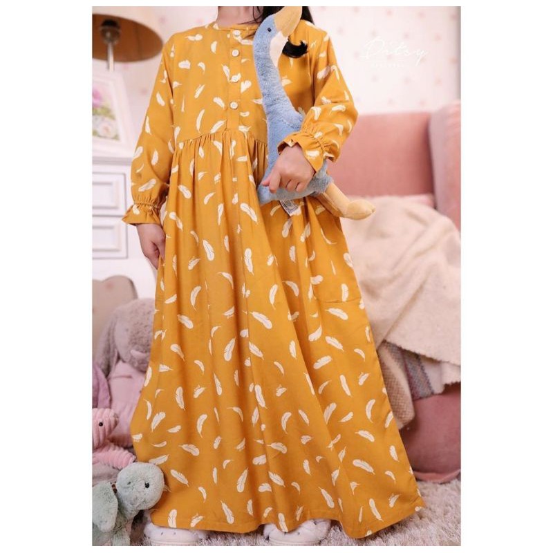 Little Quill Mustard Size 4, 5 Ditsy November