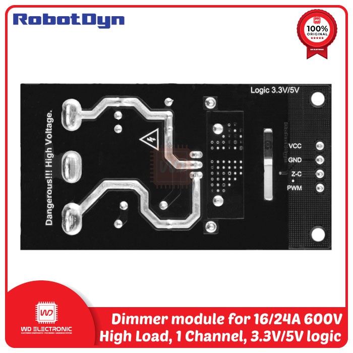 RobotDyn Dimmer Module HL 1 Channel 3.3V 5V logic 16A 600V 24A 600V