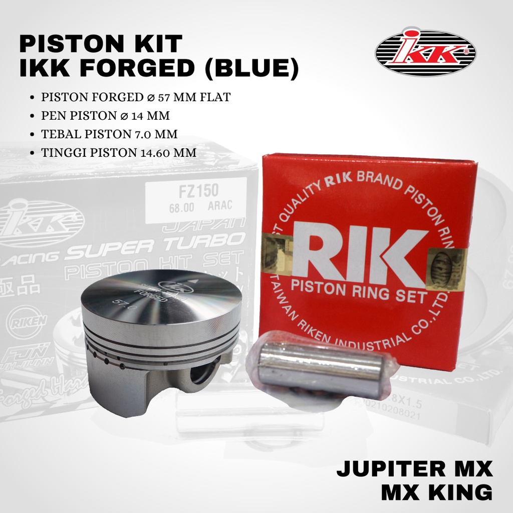 Piston FORGED IKK mx mx king 57 pin 14 FLAT BLUE