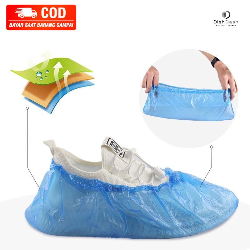 [BAYAR DI TEMPAT] Cover Sepatu Anti Hujan Bahan Plastik / Sarung Sepatu Plastik isi 10pcs / Jas Hujan Untuk Sepatu Anti Becek