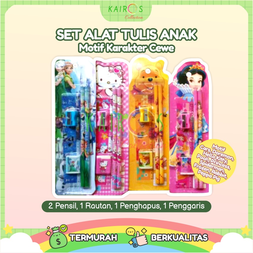 Alat Tulis Set Karakter Lucu Anak Kartun