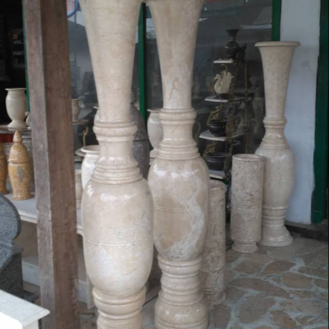 Vas dekorasi rumah bahan marmer Tulungagung