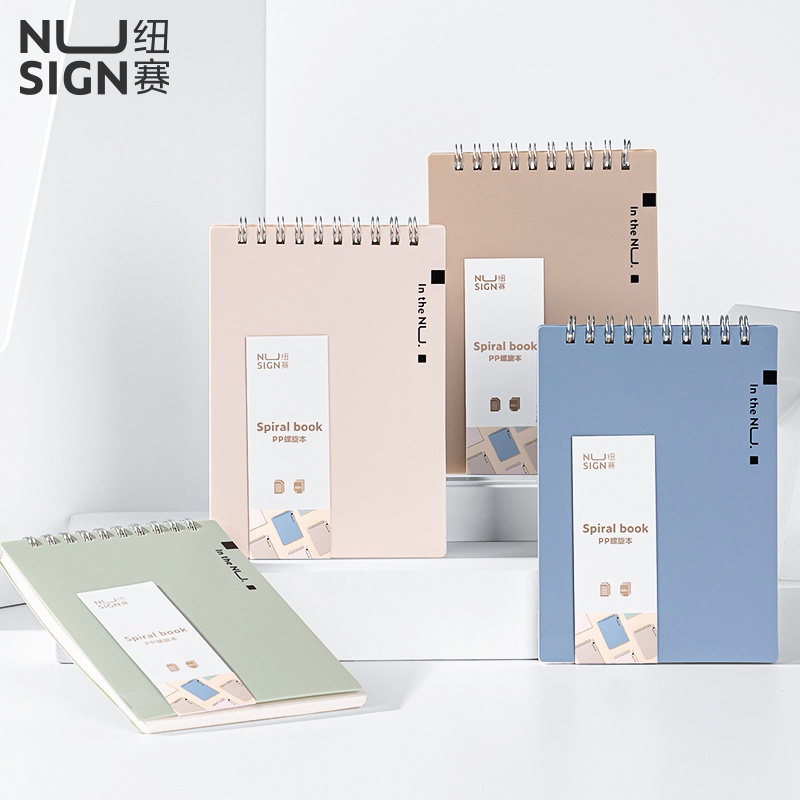 Nusign Spiral Notebook / Buku Catatan Jilid Spiral Vertikal A6 60 Lembar 80 GSM Desain Warna Pastel NS309