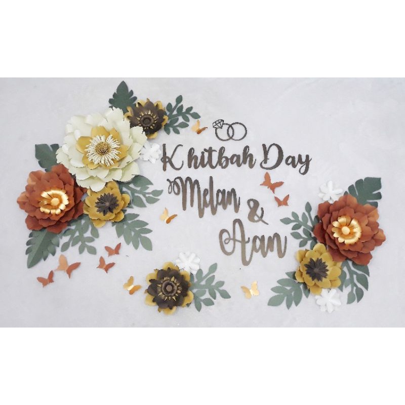 paper flower backdrop khitbah / engagement A