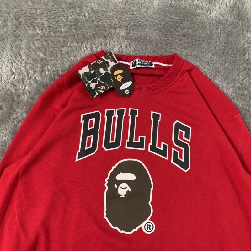 Sweater Hoodie Bape Bathing Ape X Mitchell &amp; Ness Bulls 93 Fulltag &amp; Lebel