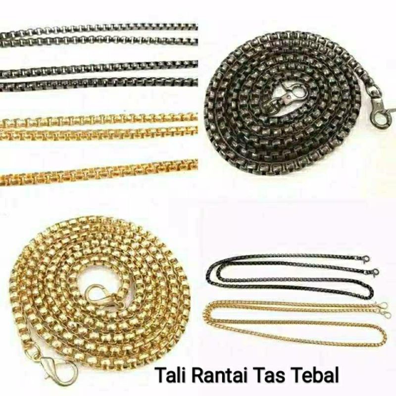 TBC - Tali Tas Tebal / Tali Tas Rantai Ulir Tebal Ready Warna Gold,Hitam,Silver