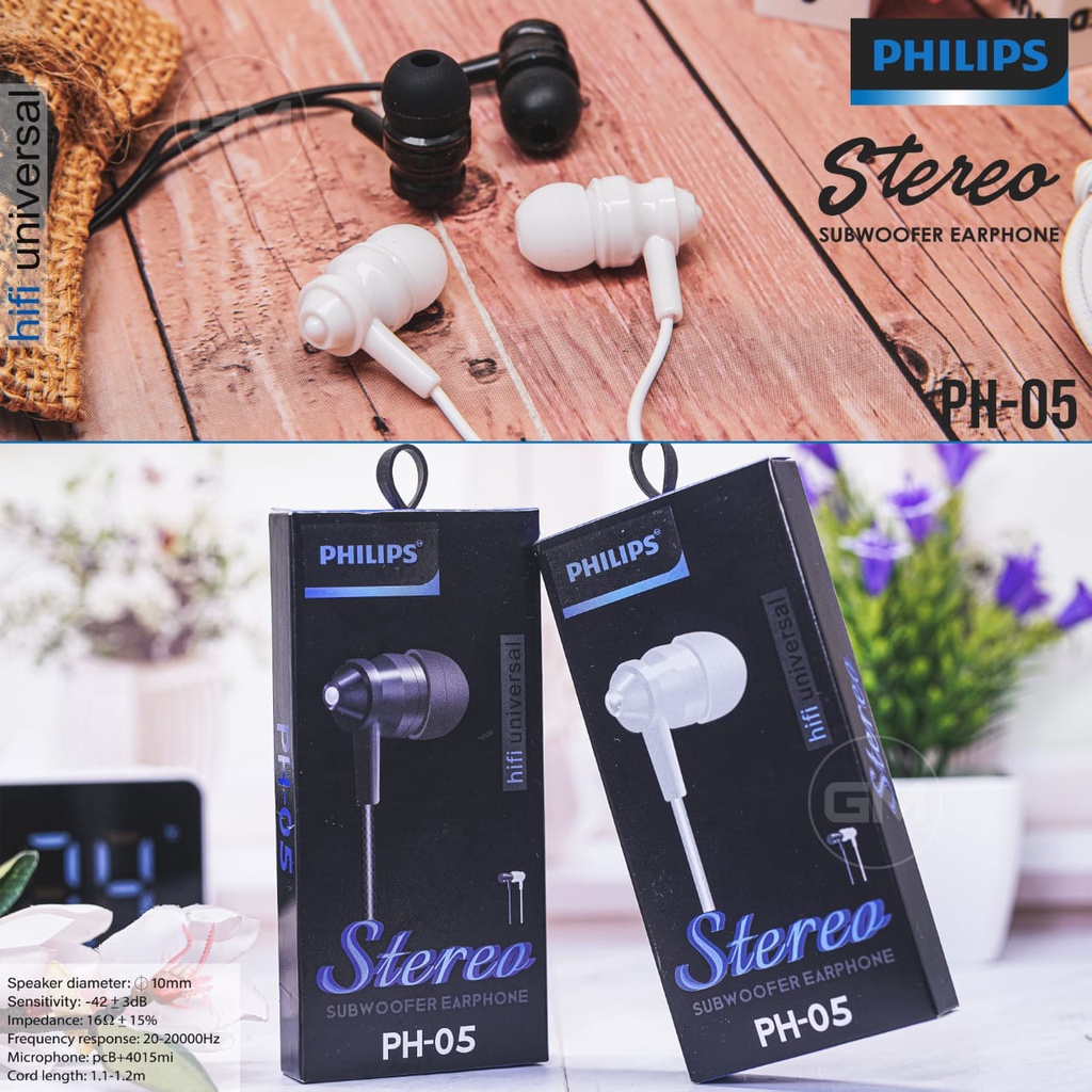 Handsfree Earphone Headset Philips PH-01 PH-02 PH-04 PH-05 PH-07 PH-08 PH-09 PH-301 Super Bass