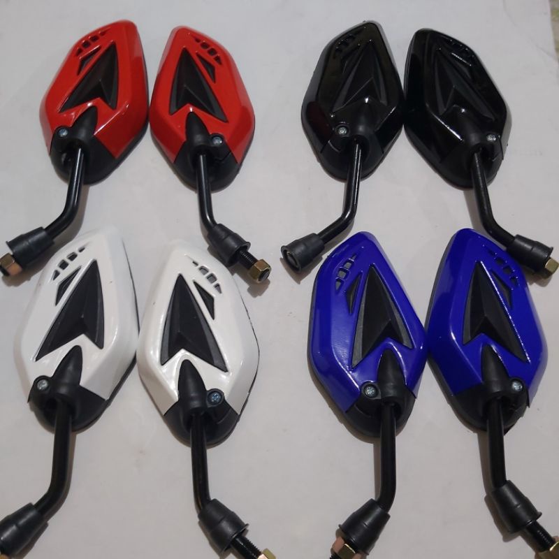 Spion Terano, spion motor variasi drat 14, Spion Warna Motif Tangkai Pendek Cocok Untuk semua motor