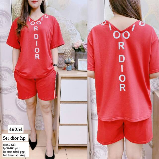 SETELAN KAOS+CELANA PREMIUM IMPORT WANITA KOREA BANGKOK MURAH DIOR 49254