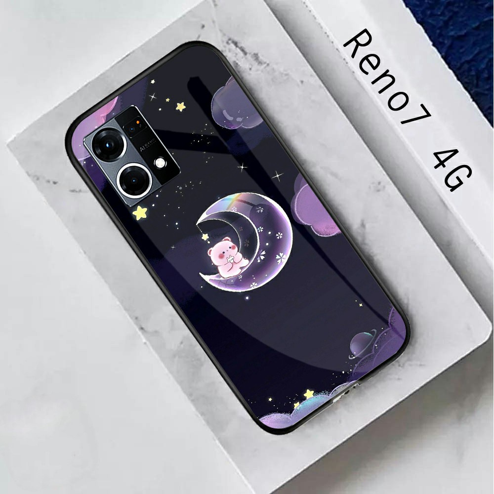 Softcase Glass Oppo Reno 7 [G141] - Softcase Mirror - Softcase Kaca Oppo - Softcase Glass Oppo Reno7
