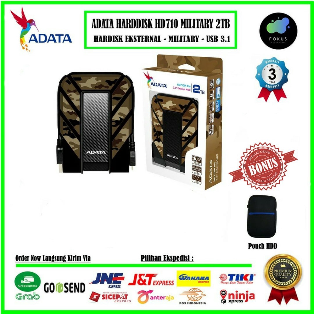 Harddisk Eksternal Adata 2TB HD710 Military - HD710 2TB USB 3.1 - 002