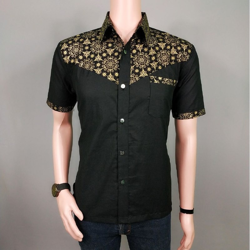 Jual BAJU BATIK PRIA KOMBINASI POLOS MODERN | Shopee Indonesia