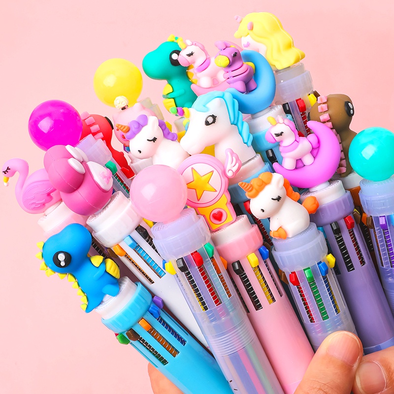 

MS051 Pulpen Kartun 10 Warna Pen Warna Warni Bolpoin Karakter Lucu