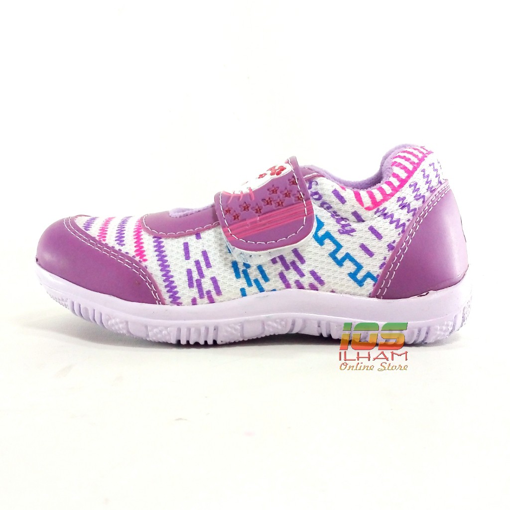 Sporty Hello Kitty LB/BR Sepatu Anak Perempuan Size 26-35 Hitam Ungu