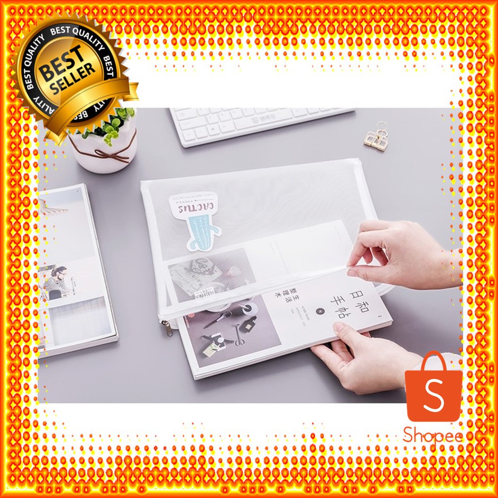 

PF13 Desert Cactus Net Portable A4 file Storage pouch bag Tempat Buku