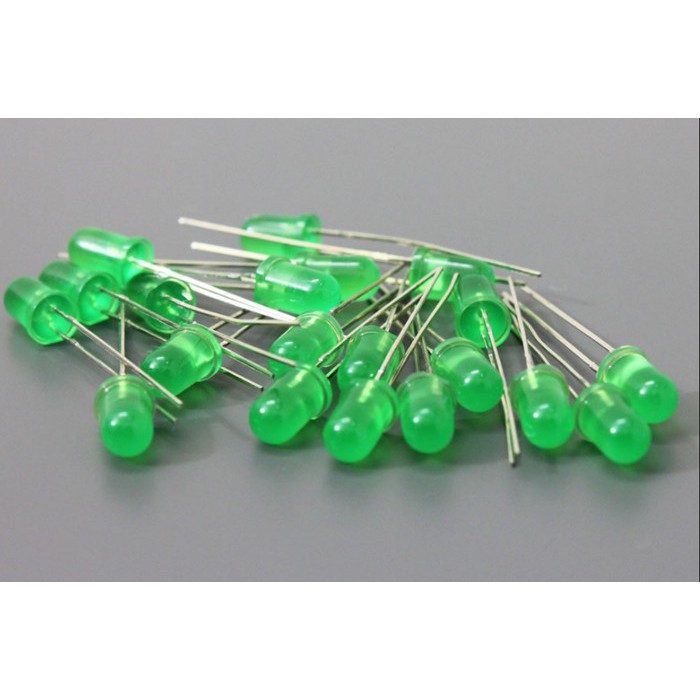 LED Diffused 5mm Green Hijau lampu Led diode super terang High Quality