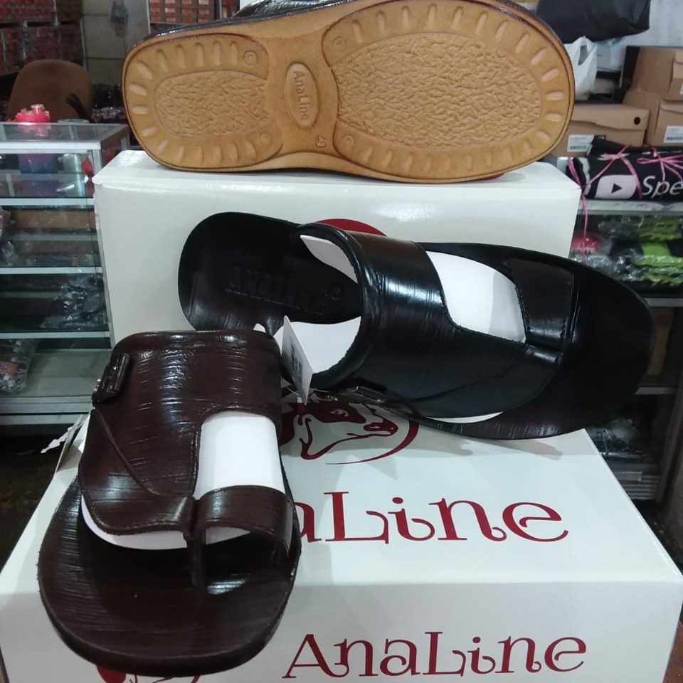 Sandal kulit asli analine pria dewasa model jepit jempol sendal laki laki terbaru produk original mu