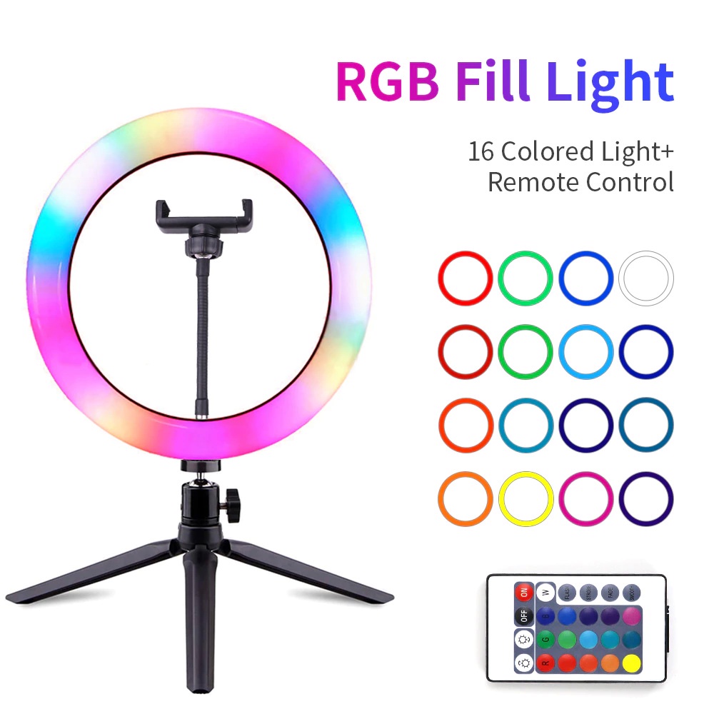 Ring Light 33 cm - 26 cm - 20 cm Selfie LED RGB Light - Tripod 2,1 M