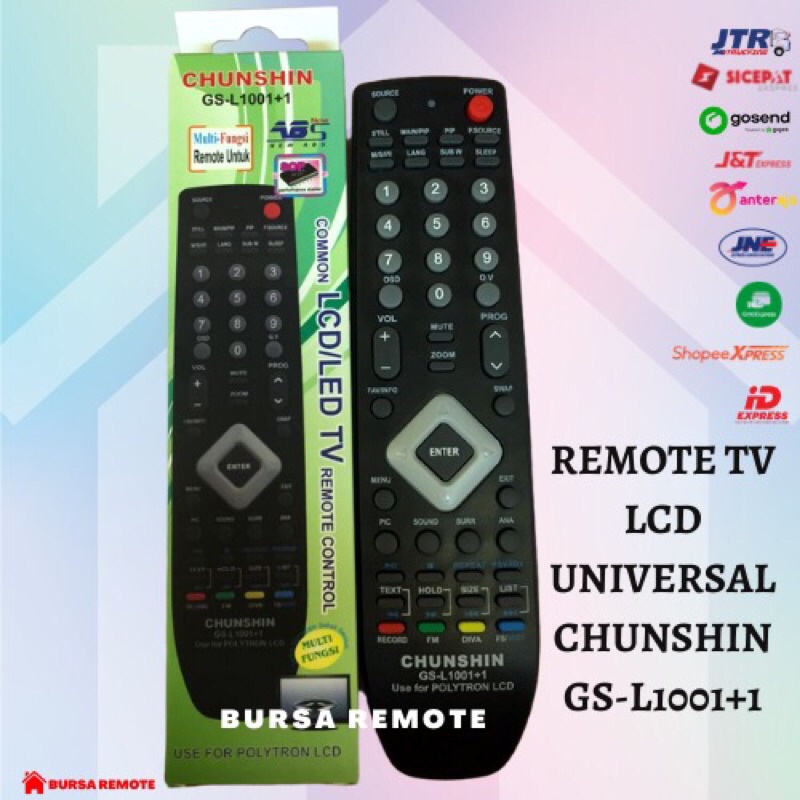 Remot / Remote TV LCD LED Multi polytron Universal Chunshin type GS-L1001+ series (81F414 / 81F414M01/ 81F579/ 81G269 / 81E878 MULTI/ UNIVERSAL CHS)