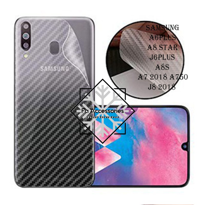 Samsung A6plus a6 plus A8 A8plus star A8S A7 2018 A750 j6 J6plus J8 2018 back skin carbon Star Plus