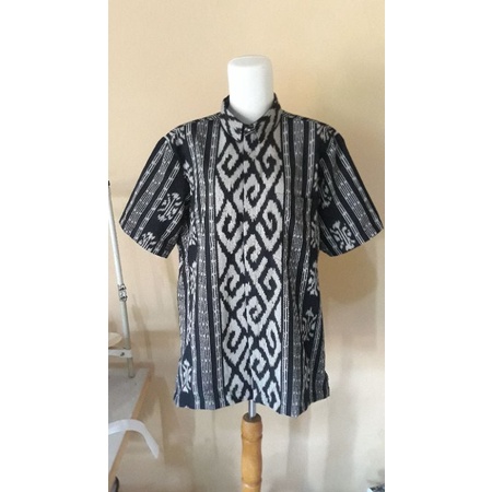 kemeja tenun pria full lapis furing halus