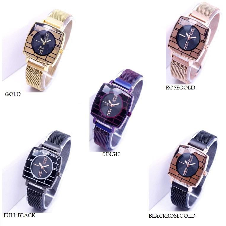 ✅COD [BAJ] JAM TANGAN WANITA RANTAI MAGNET KOTAK SEGI EMPAT / RB009