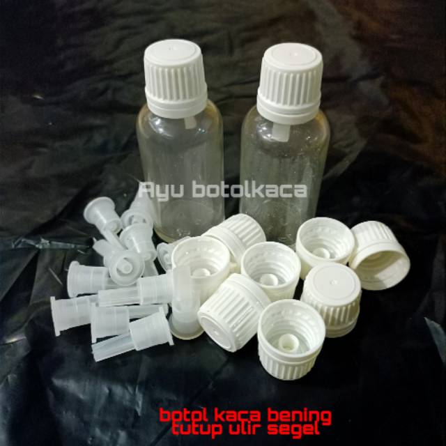 Botol kaca 30ml tutup filler ulir segel