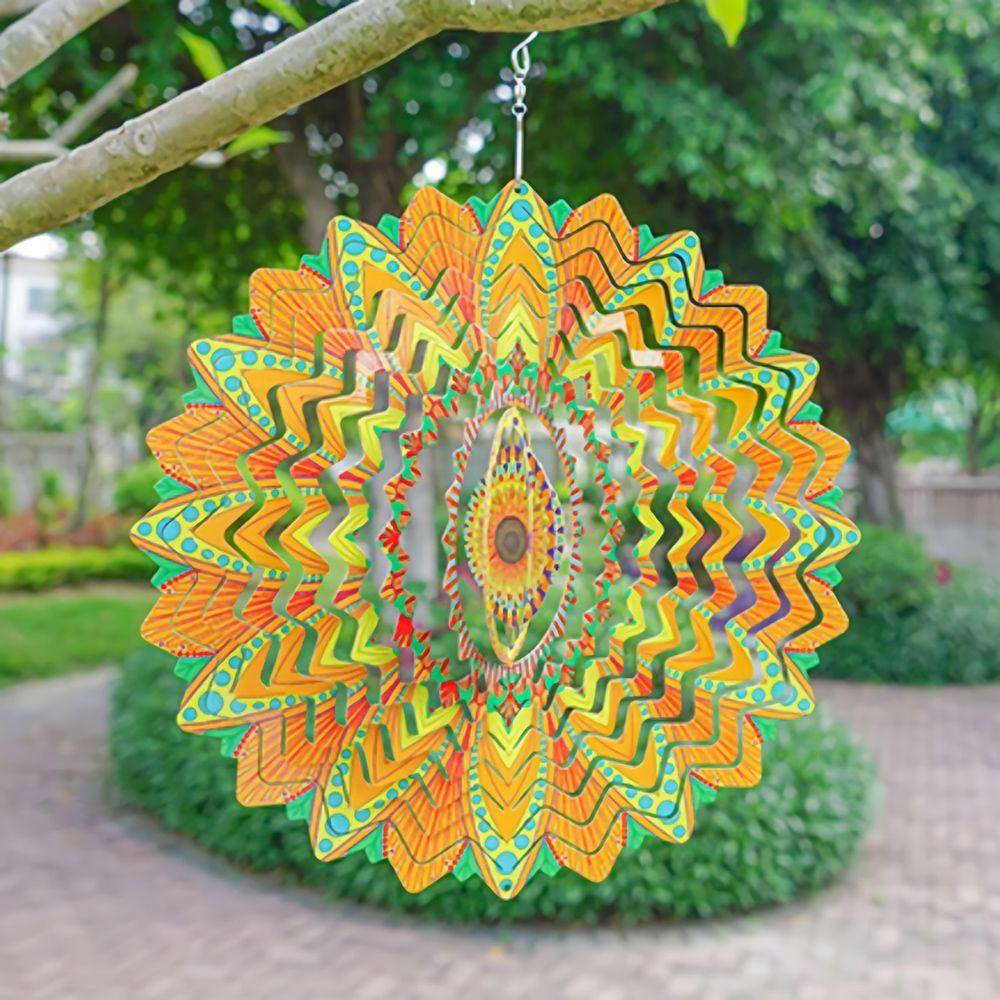 R-bunga Angin Spinner Taman Rumah 3D Dekorasi Taman Wind Chime