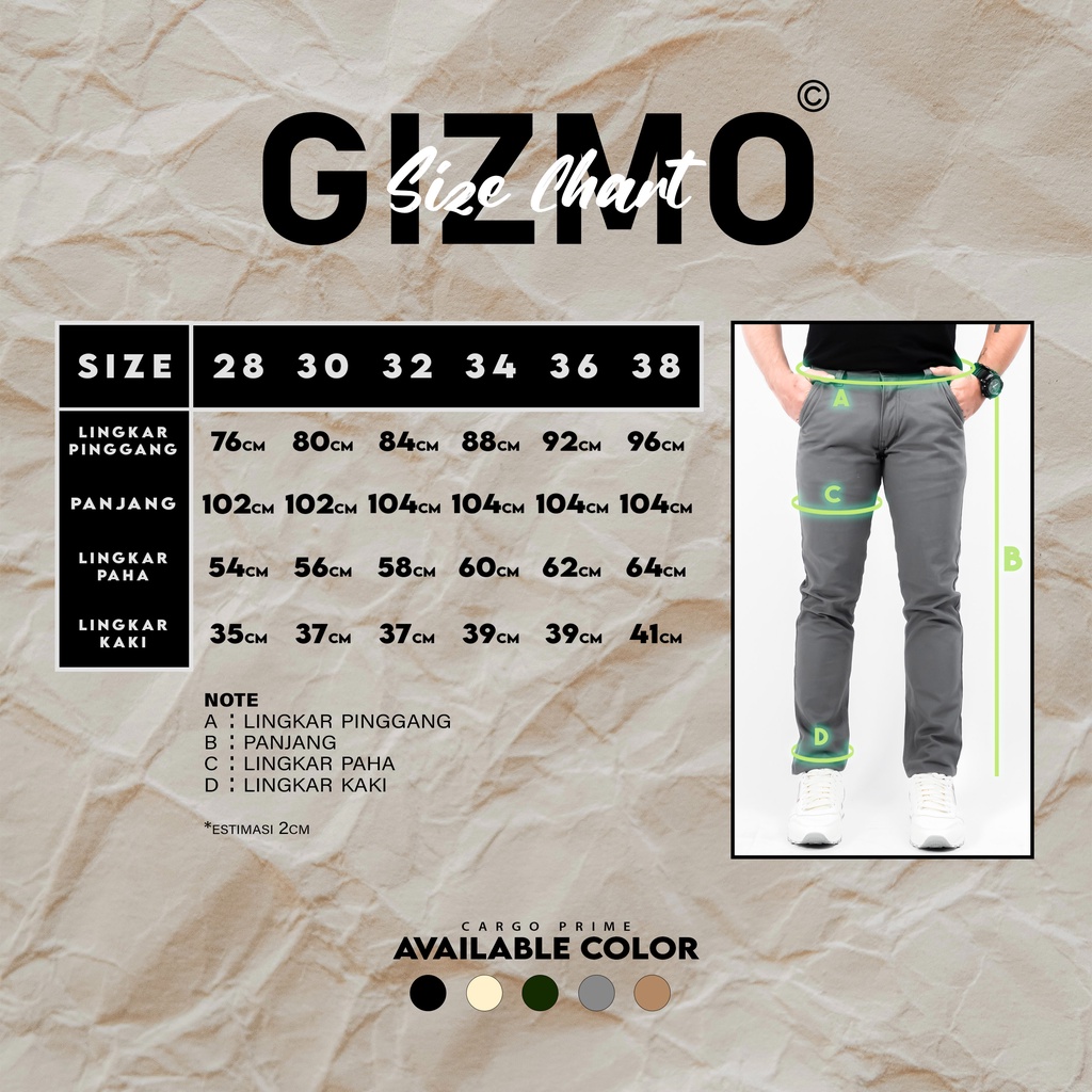 Gizmo Celana Chino Panjang Grey