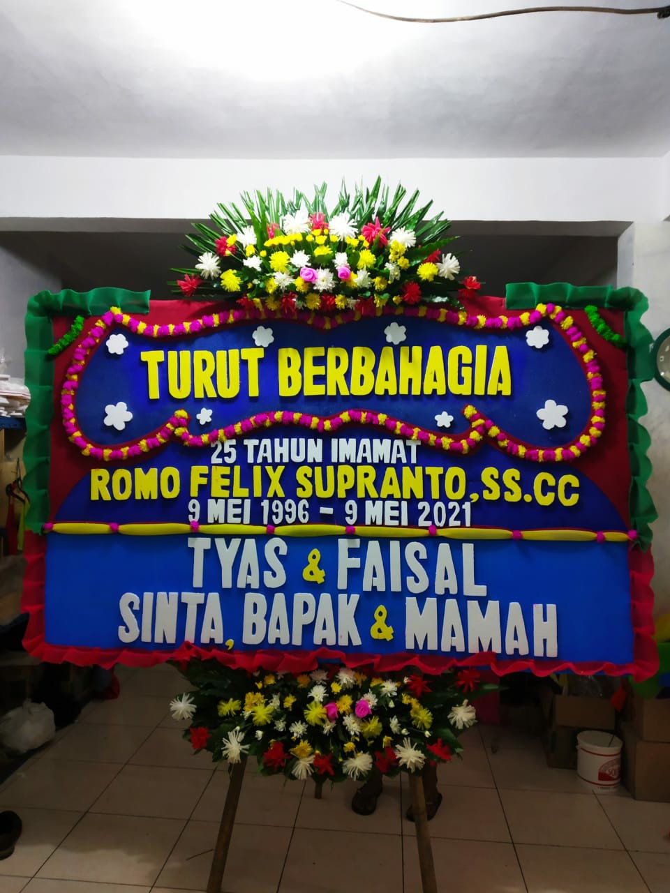 Karangan Bunga Papan Bunga Opening Wedding  Ukuran 2m X 1,25m