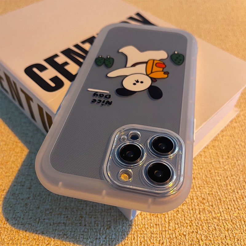 Case Transparan Desain Happy Dog Untuk IPhone 12 13 11 Pro Max X Xs Max Xr