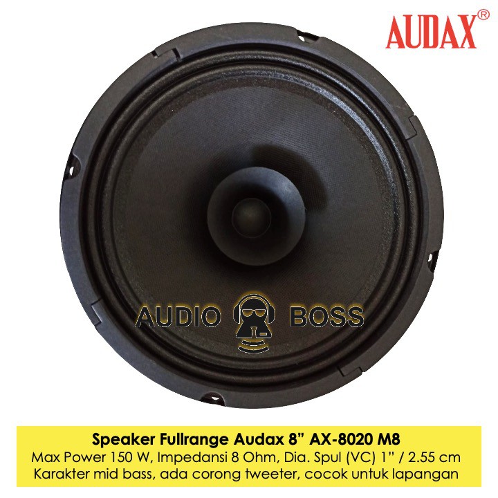 Speaker 8 inch Fullrange Audax AX - 8020 M8 Outdoor AX-8020 8 in 8"