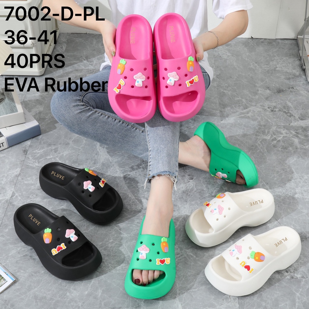 Sandal Fuji / Sandal Wanita Jelly Wedges Platfrom Tebal Dengan Jibbitz Terbaru Import Balance 7002