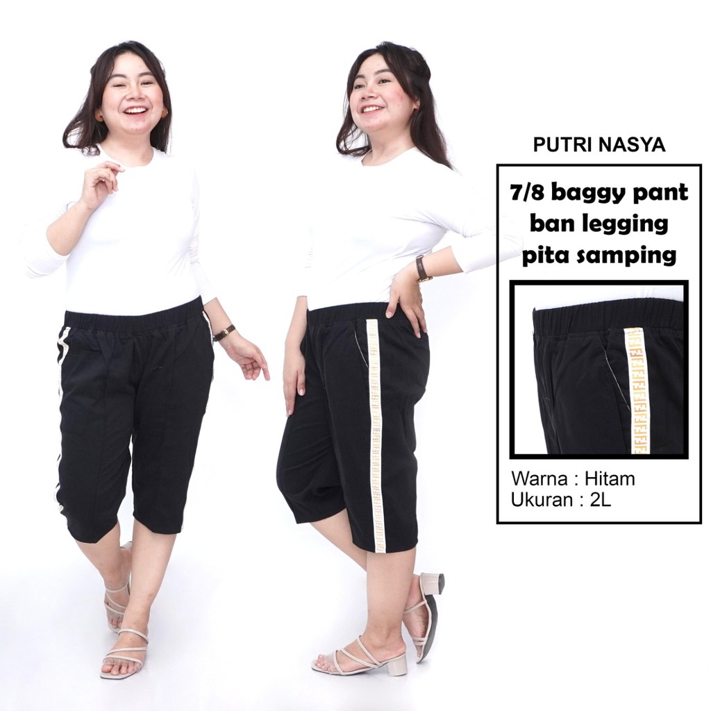 Celana 7/8 big size L PS / baggy pant jumbo / celana pendek big size 8L-6L-5L-4L-2L-XL-S fit to L