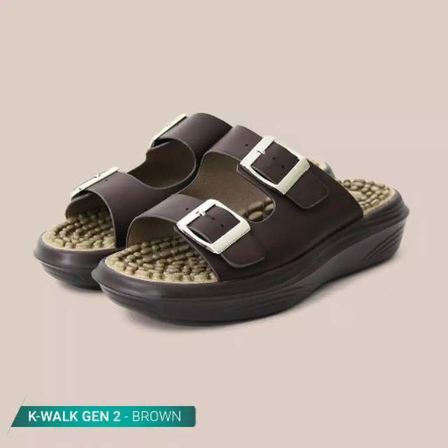 Sandal kwalk brown strap