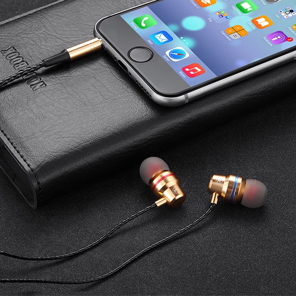 (Buy 1 Get 1 Free) Earphone In Ear HiFi Bass Bahan Metal Anti Air Dengan Kabel Jack 3.5mm