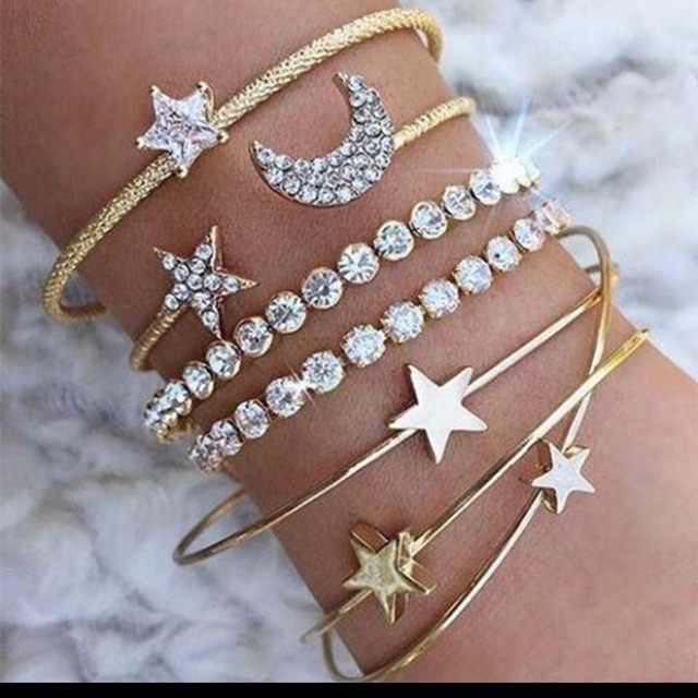 Set gelang wanita import berkualitas 4pc imitation gold or silver A28 gold or silver