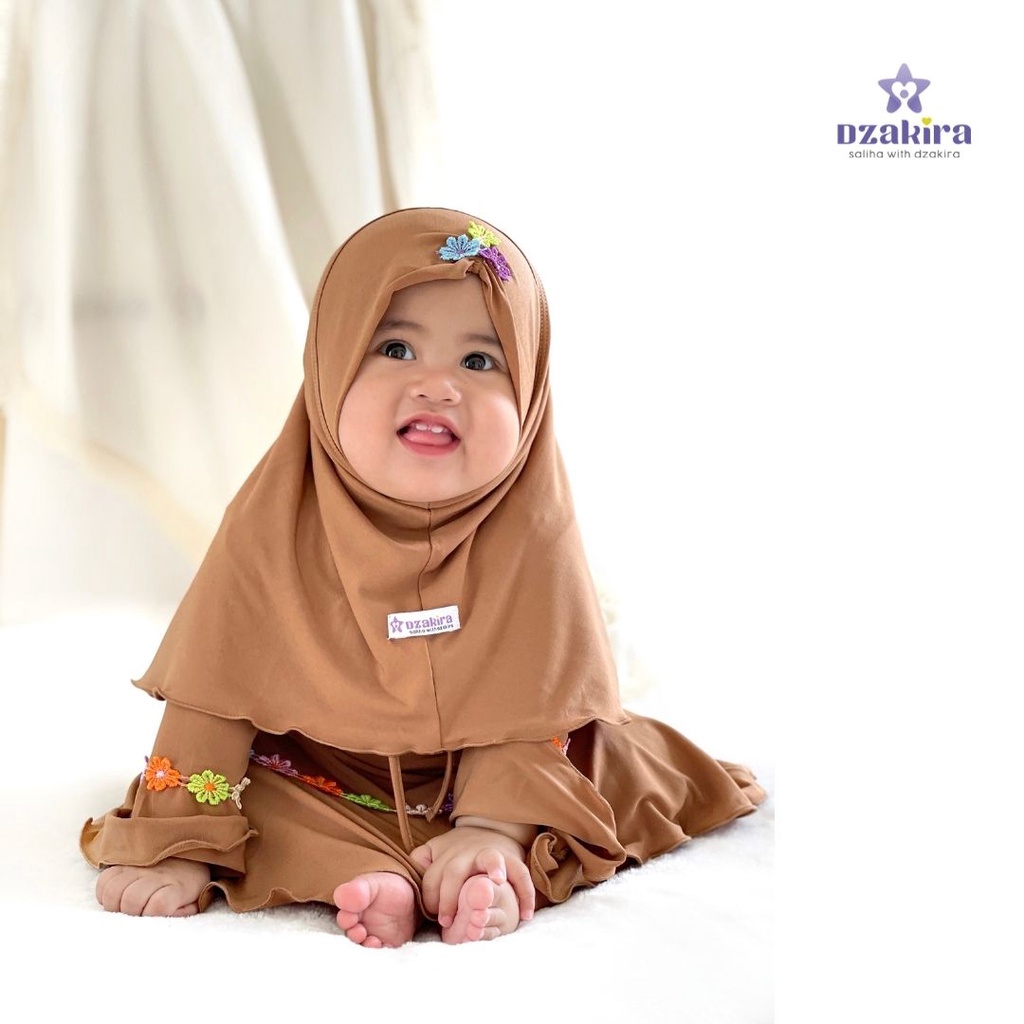 GAMIS BAYI 0-2thn RENDA BUNGA MELATI PELANGI KANAYA MOCCA JERSEY TWIST PREMIUM ORIGINAL by DZAKIRA