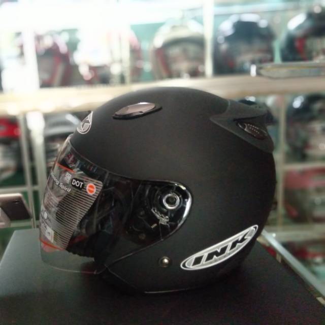 helm half face ink centro black matt