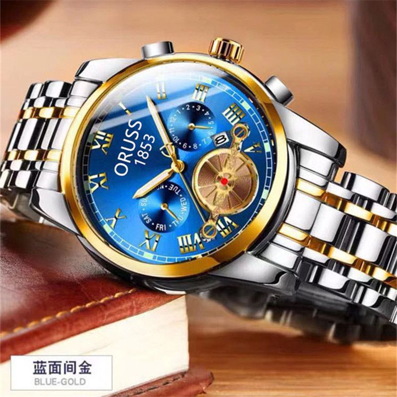 (COD) Jam Tangan Pria Original ORUSS Stainless steel Chronograph tidak aktif