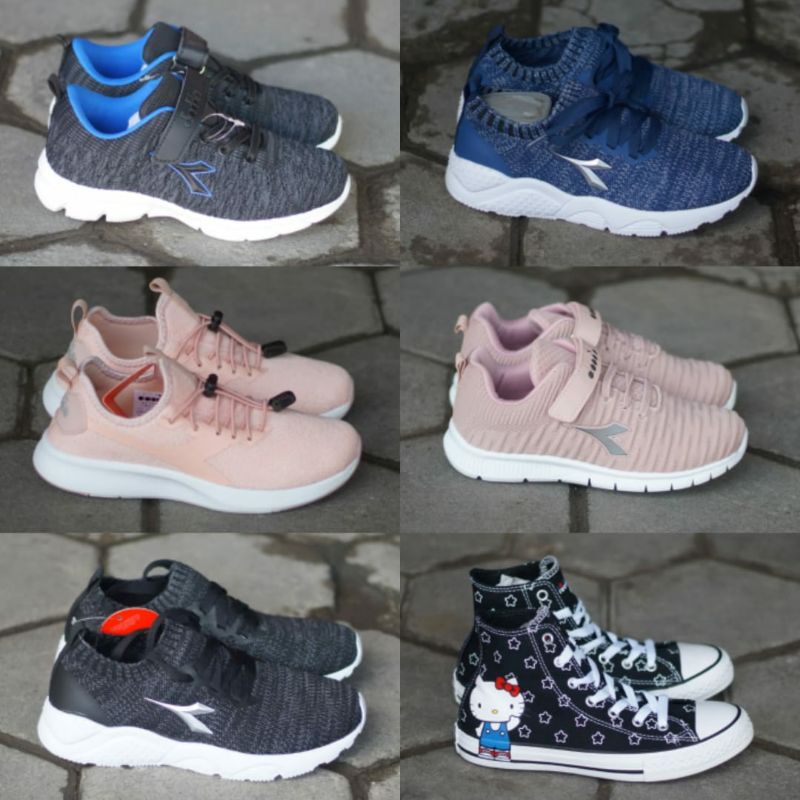 SALE SPORT STATION SEPATU SPORT KIDS ANAK DIADORA CON BLACK PINK BLUE ORIGINAL