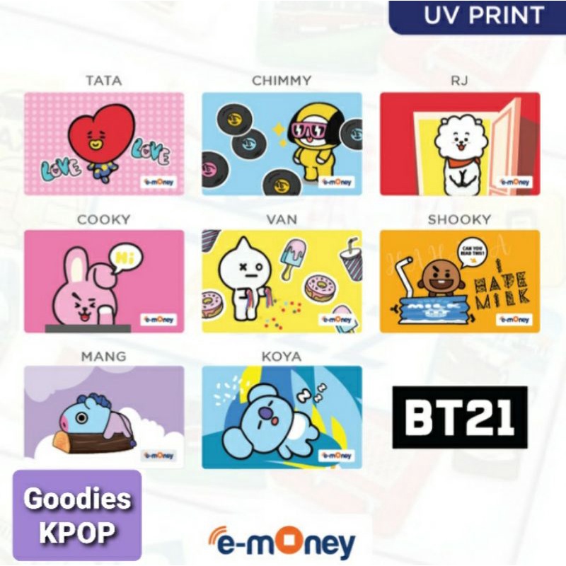 KARTU EMONEY MANDIRI BT21 BTS UV PRINTING