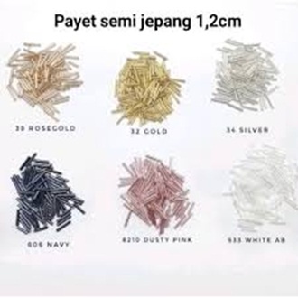 [20 Gram]Payet Manik Bambu Panjang 12mm/Payet Aksesoris Kebaya Gamis/Borci Gaun