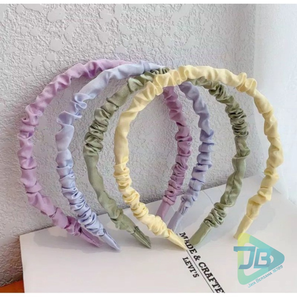 RT45 Scrunchie Bando Bandana Headband Scrunchie serut satin polos korea instant fashion wanita JB5312