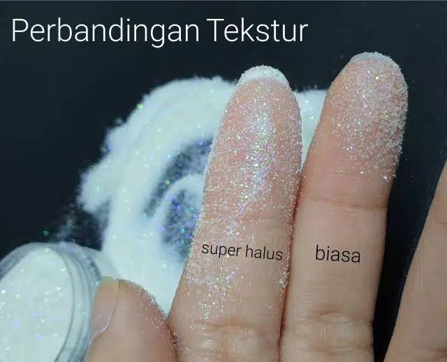 SERBUK GLITTER SUPER HALUS PUTIH VIOLET RAINBOW 50 GRAM / HENNA ART / HIASAN NAIL ART