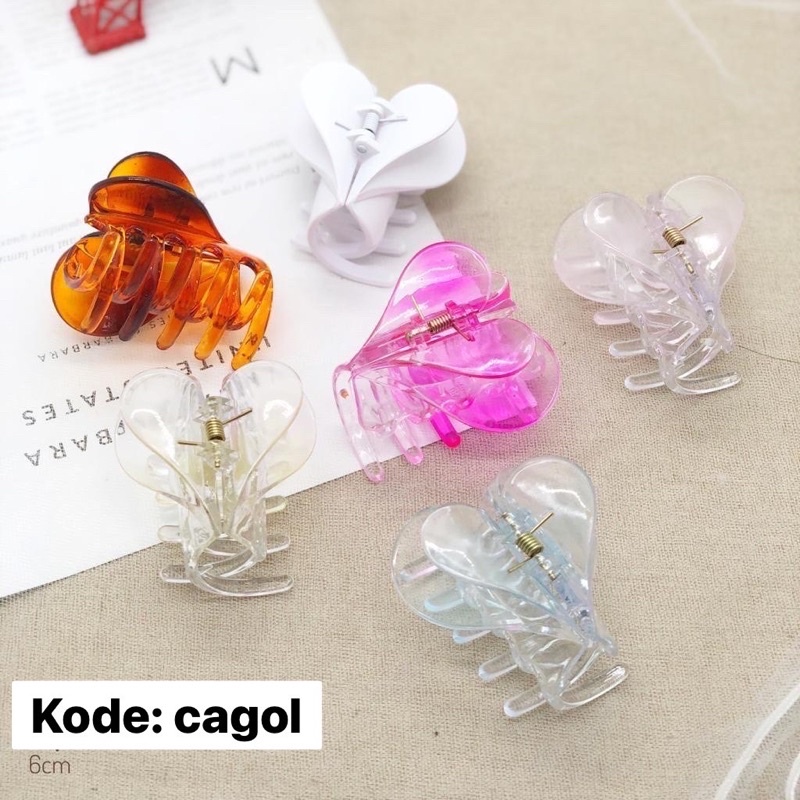 jepit rambut cakar besar gold cagol mutiara hair claw pearl import big